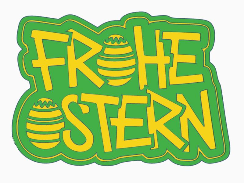 FROHE OSTERN HAPPY OSTERN decor sign stand 