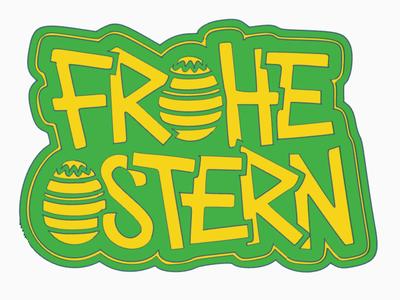 FROHE OSTERN HAPPY OSTERN decor sign stand 