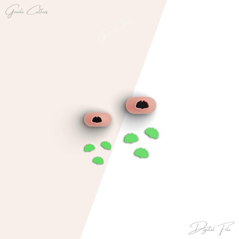 Ginkgo Leaf Micro Clay Cutter, Leaf Polymer Clay Cutter, Tiny Clay Cutter, 2 Sizes Included, Digital STL File, No: 30