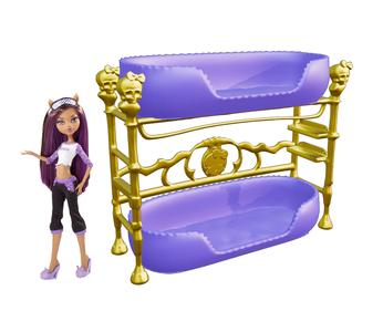 Monster High Dead Tired Clawdeen Wolf Bunk Bed Doll Furniture Barbie Bratz