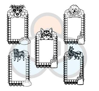 Day of the dead mascot frames.