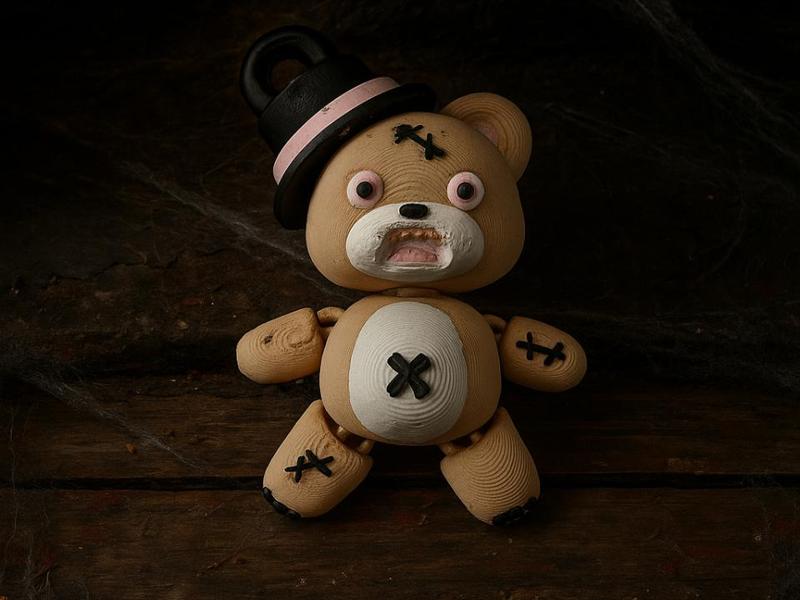 Articulated Zombie Bear – Creepy Toy & Keychain