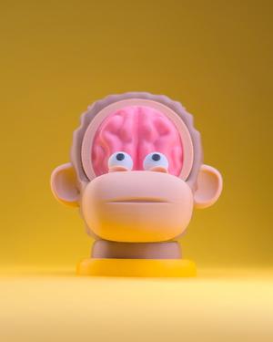 BRIAN - CUTE COLLECTIBLE | MONKEY TOY FIGURE | DESKTOP COMPANION | APE | CHIMP | ANIMALS