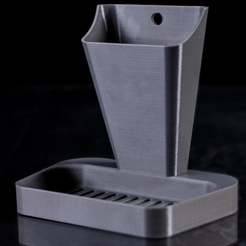 Multifunctional soap and brush holder for wall mounting