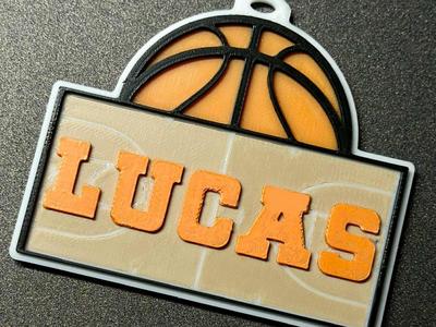 Basketball Nameplate Keychain