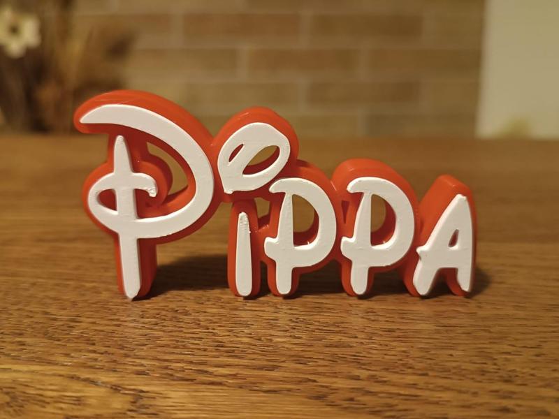 Disney Name Sign Pippa Kid Room Wall Decor Tag 