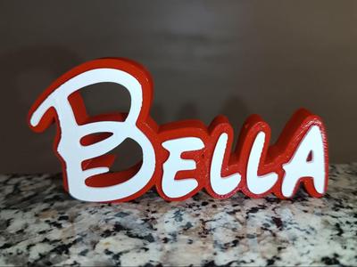 Disney Name Sign Bella Kid Room Wall Decor Tag 