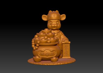 Golden Rabbit Annunciation - Gathering Wealth Ornament 1