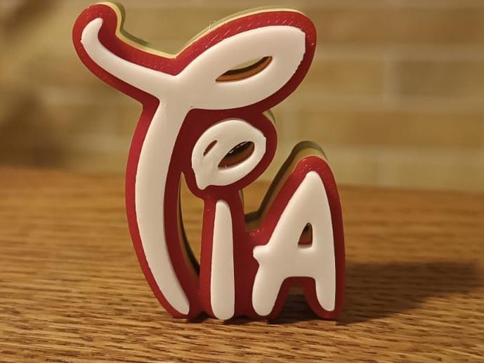 Tia Disney Name Sign Ornament BabyShower cake top