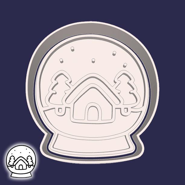 Christmas | New Year cookie cutters - glass ball (xmas trees, house)  (style 1)