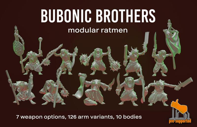 Ratmen Bubonic Brothers - Modular Pack for Fantasy Wargames