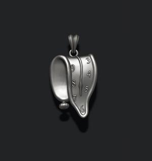 Dali melting clock time pendant 3D print model