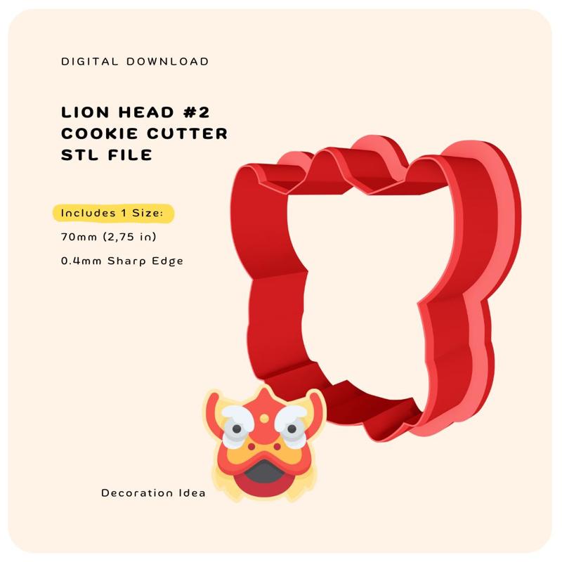 Cookie Cutter - Lion Head #2 (Lunar New Year's Collection)