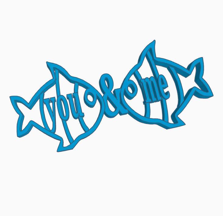 You and me fish home decor