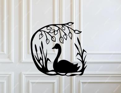 swan wall decor realistic art wall decoration