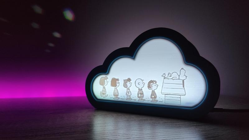Snoopy Lithophane insert for Cloudy little night light