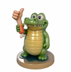 Thumbgator - 3D Printable Cartoon Crocodile with a Trophy