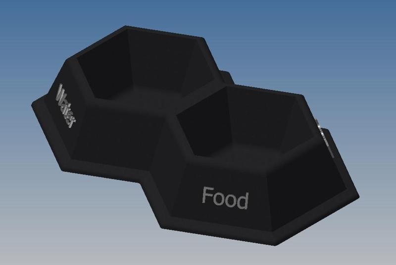 hexagonal food bowl dog/cat