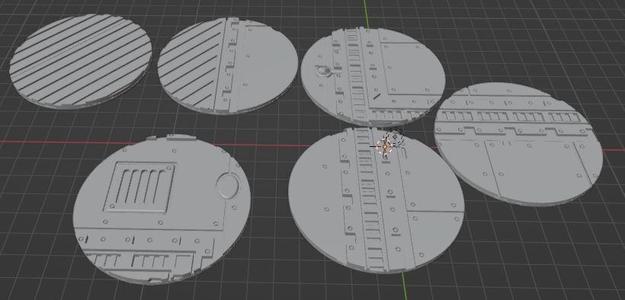 Grimdark futur spaceship 75mm base topper