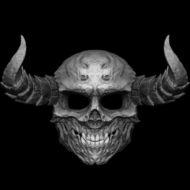 horned skull mask