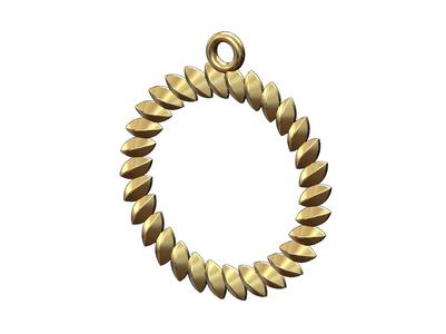 Tilted leaf motif pendant charm 3D print model