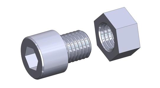 M24 x 25mm bolt DIN 912 VG + M24 nut DIN934 Nut Screw