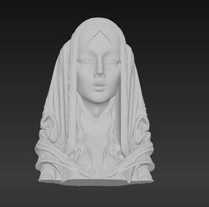White marble, Female, Nun, Sculpture, beautiful