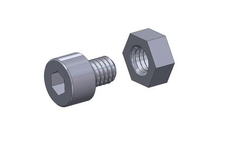 M4 x 5mm screw DIN 912 VG + M4 nut DIN934 Nut Screw