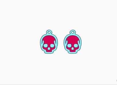 skull earring skull pendant key ring key ring charm earring