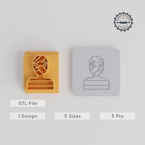 Bandit Stamp Tile Set, 5 Sizes, Ideal for Clay & Cookies PRODUCT_2439