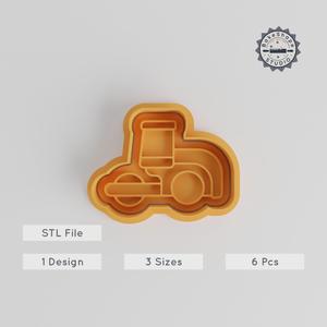 Steam Roller Shape Cutter & Stamp, Cookie & Fondant Tool, 6-Piece Set, S/M/L Sizes PRODUCT_3273