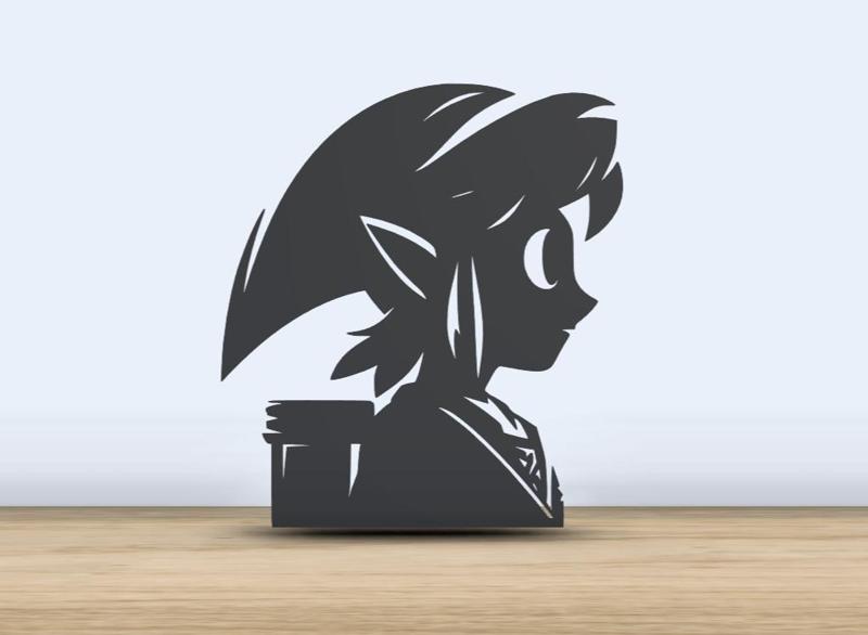 Zelda - Link - head - 2d silhouette - AI Generated