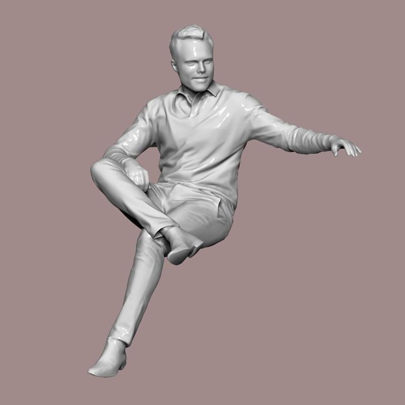 MAN SIT PEOPLE CHARACTER DIORAMA