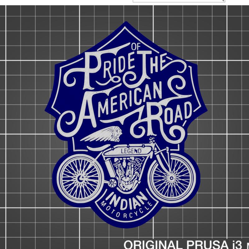 Old School Indian motorcycle sign "Pride Of the American Road" Wall Art