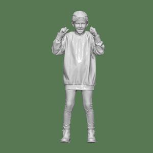 GIRL CHEERING FOR DIORAMA PEOPLE CHARACTER