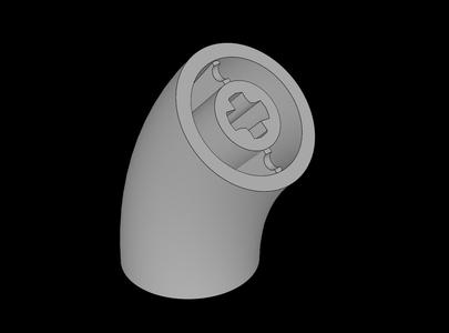 Lego Compatible (65473.dat) Brick Round  2 x  2 Curved 45 Degrees