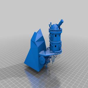 mountainside telescope - fantasy - terrain