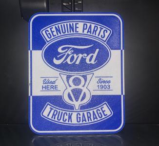 Sign: Ford V8 Truck Garage