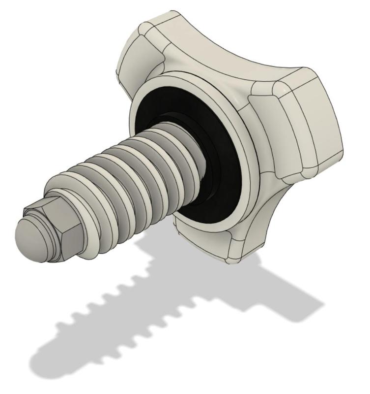 Retainer bolt for bottom tray in Kliko waste container