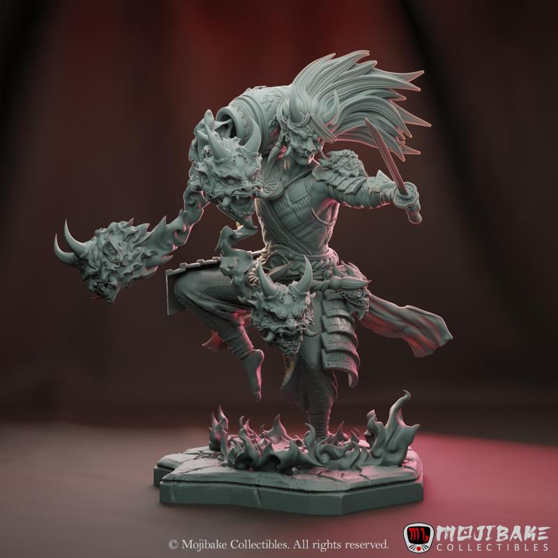 Blades of Harmony: The Oni Demon hunter diorama(Presupported)