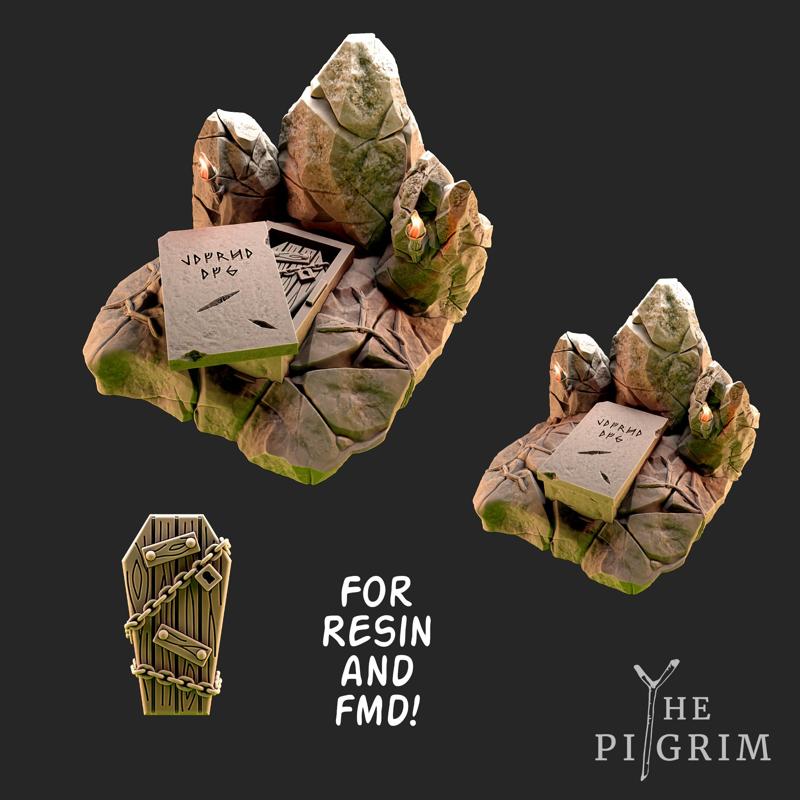 Fantasy Rock Grave - TABLETOP TERRAIN DND RPG SCATTER