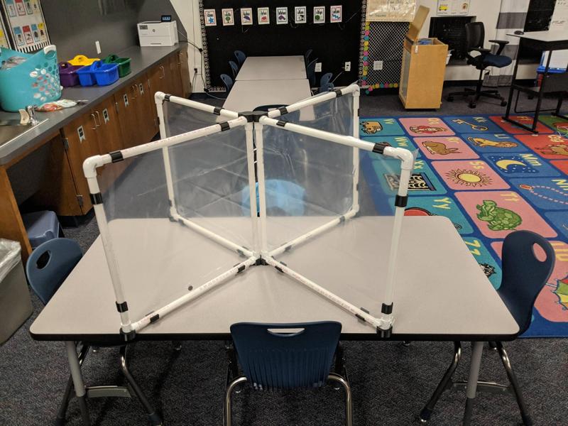 PVC Classroom Table Divider Hardware