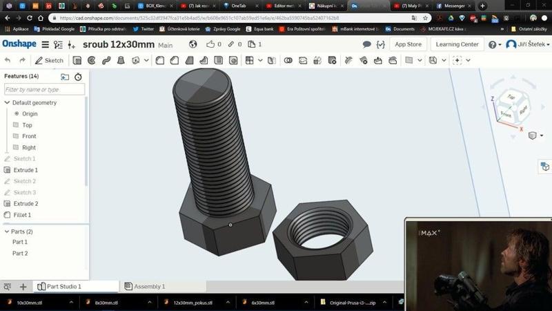 Screw with nut