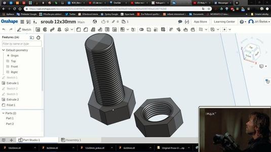 Screw with nut