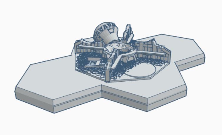 Destroyed Mech Lance Hangar Hex Map Scale HMSMilD014