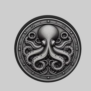 Octopus Animal Head Octopus Animal Medallion for CNC Router Laser & 3D Printer