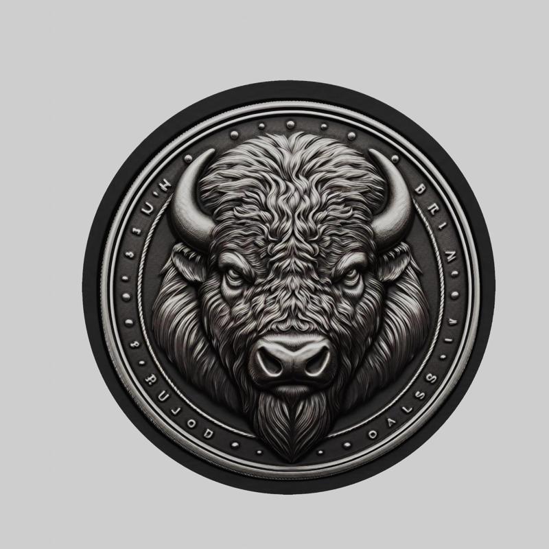 Bison Animal Head Bison Animal Medallion for CNC Router Laser & 3D Printer
