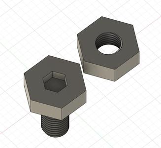 M20 Thread + Nut. Optimized clearence and rounded edges for durability