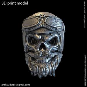 Biker helmet skull vol2 pendant