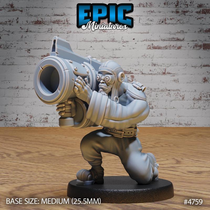 Airship Pilot Cannon ‧ DnD Miniature ‧ Tabletop Miniatures ‧ Gaming Monster ‧ 3D Model ‧ RPG ‧ DnDminis ‧ STL FILE